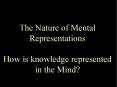 The Nature of Mental Representations How is knowledge represented in the Mind? PowerPoint PPT Presentation