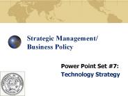 Strategic Management/ Business Policy