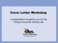 Cover Letter Workshop PowerPoint PPT Presentation