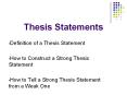 Thesis Statements PowerPoint PPT Presentation