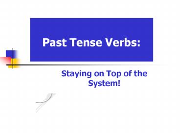 Past Tense Verbs