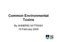 Common Environmental Toxins PowerPoint PPT Presentation