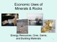 Economic Uses of Minerals & Rocks PowerPoint PPT Presentation