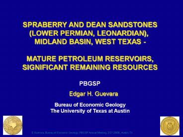 SPRABERRY AND DEAN SANDSTONES