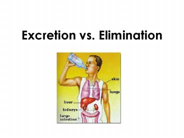 Excretion vs. Elimination