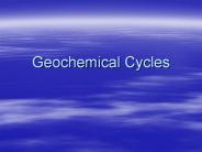 Geochemical Cycles