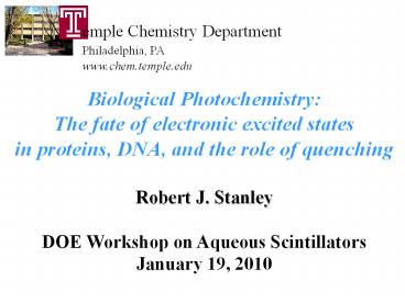 Biological Photochemistry