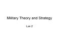 Military Theory and Strategy PowerPoint PPT Presentation