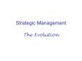 Strategic Management The Evolution PowerPoint PPT Presentation