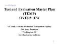 Test and Evaluation Master Plan (TEMP) OVERVIEW PowerPoint PPT Presentation