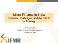 Micro Finance in India overview, challenges, and the role of technology PowerPoint PPT Presentation
