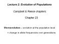 Lecture 2: Evolution of Populations PowerPoint PPT Presentation