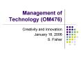 Management of Technology (OM476) PowerPoint PPT Presentation