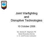 Joint Warfighting and Disruptive Technologies