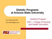 Dietetic Programs at Arizona State University