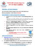 TUT/CSIR Scholarships for 2012 B-Tech students PowerPoint PPT Presentation