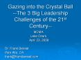 Gazing into the Crystal Ball --The 3 Big Leadership Challenges of the 21st Century-- PowerPoint PPT Presentation