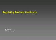 Regulating Business Continuity