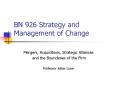 BN 926 Strategy and Management of Change PowerPoint PPT Presentation