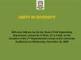 UNITY IN DIVERSITY Welcome Address by the Ag. Head of Civil PowerPoint PPT Presentation