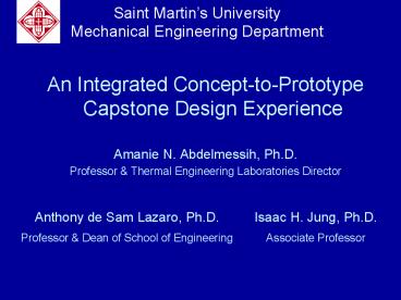 Saint Martin’s University Mechanical Engineering Department