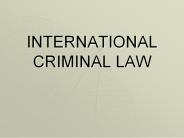 INTERNATIONAL CRIMINAL LAW