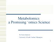Metabolomics a Promising 