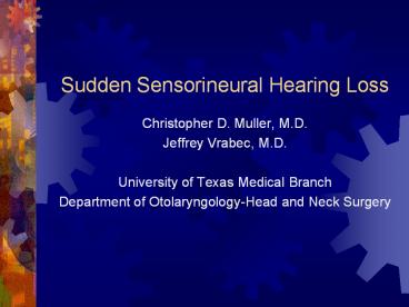 Sudden Sensorineural Hearing Loss