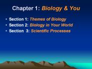 Chapter 1: Biology