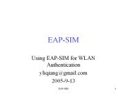 Using EAP-SIM for WLAN Authentication