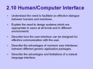 2.10 Human/Computer Interface