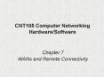 CNT105 Computer Networking Hardware/Software Chapter 7 WANs PowerPoint PPT Presentation