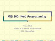 MIS 260: Web Programming