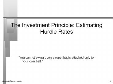 The Investment Principle: Estimating Hurdle Rates