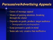 Persuasive/Advertising Appeals