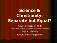 Science & Christianity: Separate but Equal?