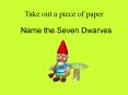 Name the Seven Dwarves PowerPoint PPT Presentation