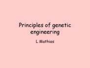 Principles of genetic engineering
