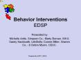 Behavior Interventions EDSP PowerPoint PPT Presentation