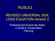 REVISED UNIVERSAL SOIL LOSS EQUATION-Version 2