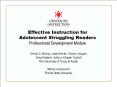 Effective Instruction for Adolescent Struggling Readers Professional Development Module PowerPoint PPT Presentation