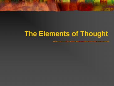 The Elements of Thought