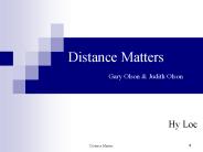Distance Matters   Gary Olson & Judith Olson