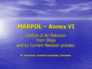 MARPOL – Annex VI