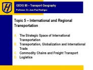 Topic 5 – International and Regional Transportation