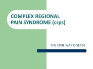 COMPLEX REGIONAL PAIN SYNDROME (crps)