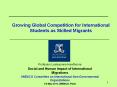 Growing Global Competition for International Students as Skilled Migrants PowerPoint PPT Presentation