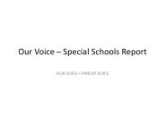 Our Voice – Special Schools Report