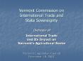 Vermont Commission on International Trade and State Sovereignty PowerPoint PPT Presentation