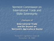 Vermont Commission on International Trade and State Sovereignty